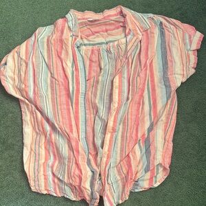 Time and Tru Multicolor Striped Blouse